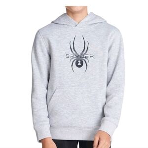 SPYDER NWT YOUTH BOYS LOGO CAMP PULLOVER HOODIE SIZE SMALL